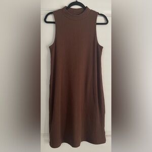 Old Navy Dark Brown Ribbed Knit Women’s Dress